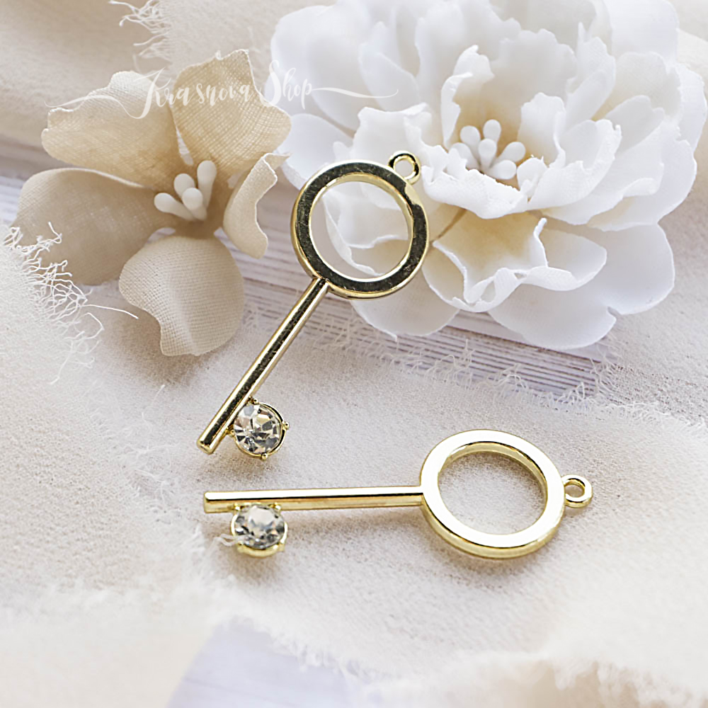 Набор подвесок "Ключ с кристаллом", 2 штуки — изображение 3