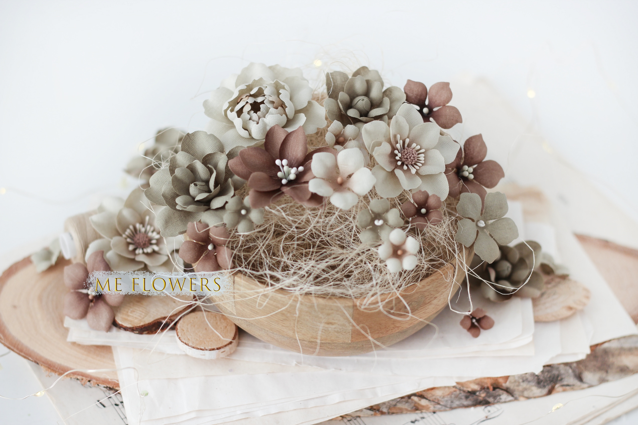 Набор цветов из ткани "Шёпот леса" от ME_Flowers, арт.MF-SHL — изображение 4