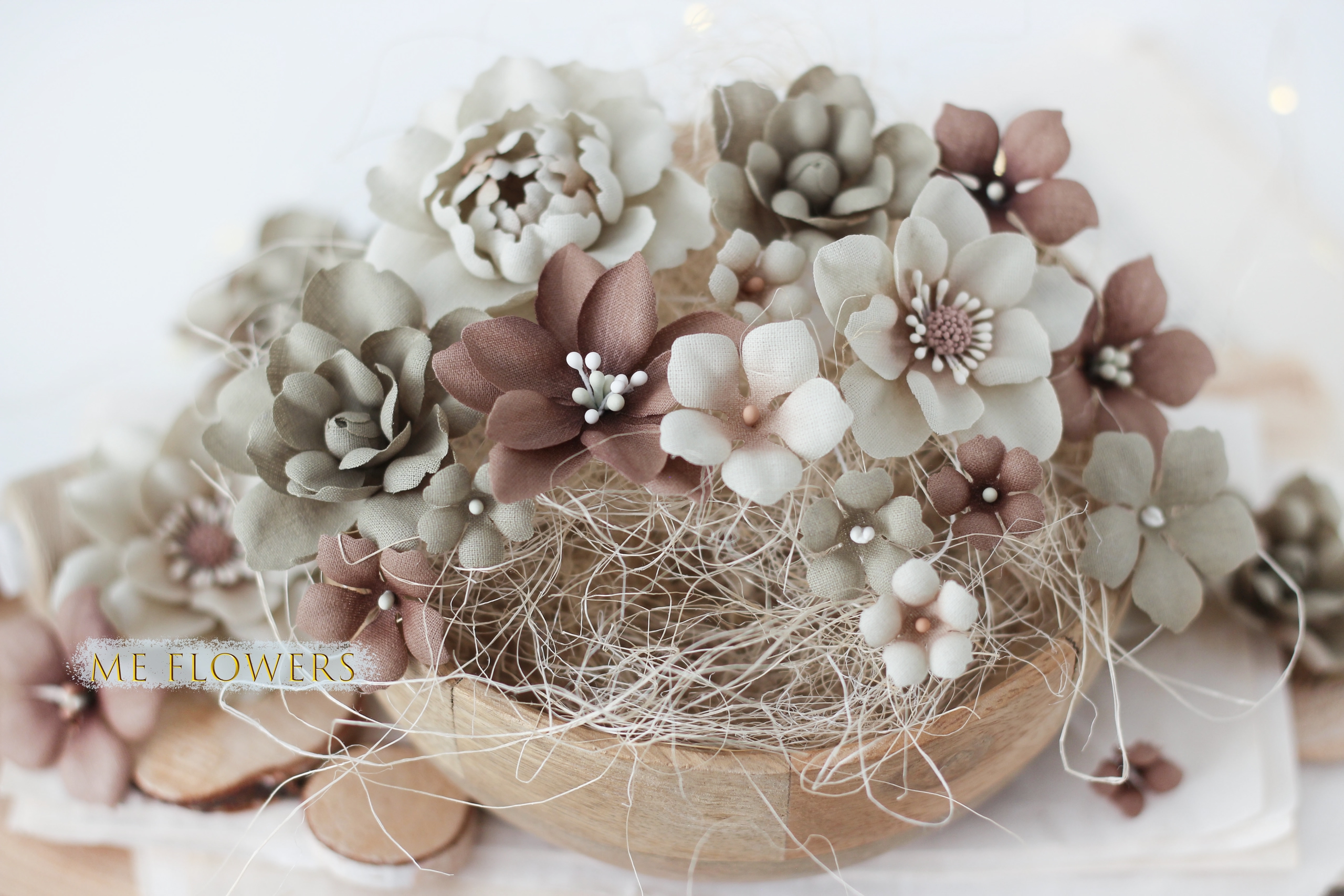 Набор цветов из ткани "Шёпот леса" от ME_Flowers, арт.MF-SHL — изображение 8